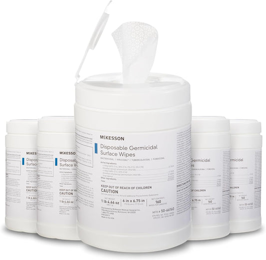 McKesson Germicidal Wipes [800 Count] Disinfecting Wipes, Alcohol Cleaning Disinfectant Wipes