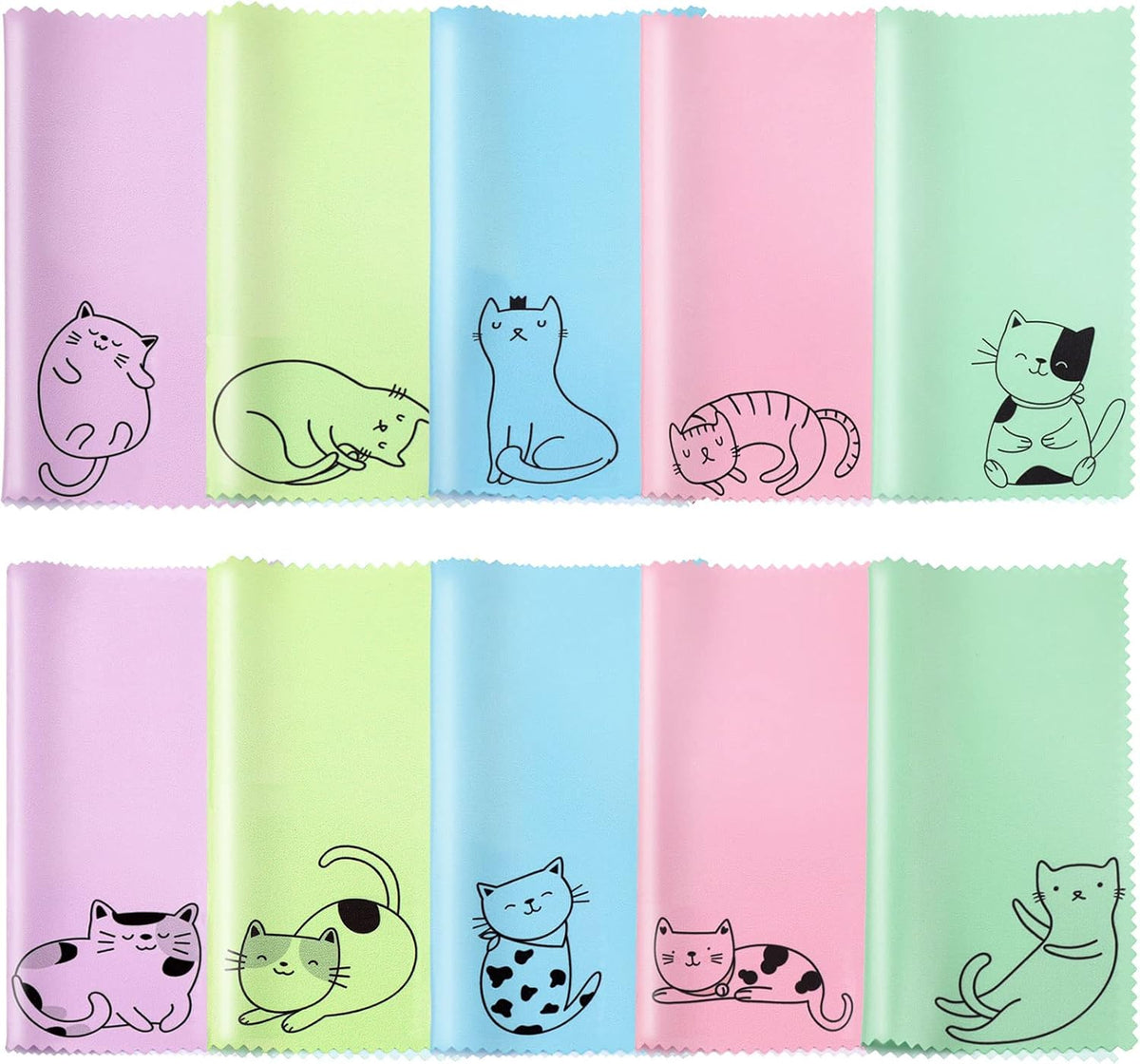 Sinmoe 20 Pcs Microfiber Cleaning Cloth Cute Kitty Cat Design Microfiber Cloth Gift Soft Multicolor