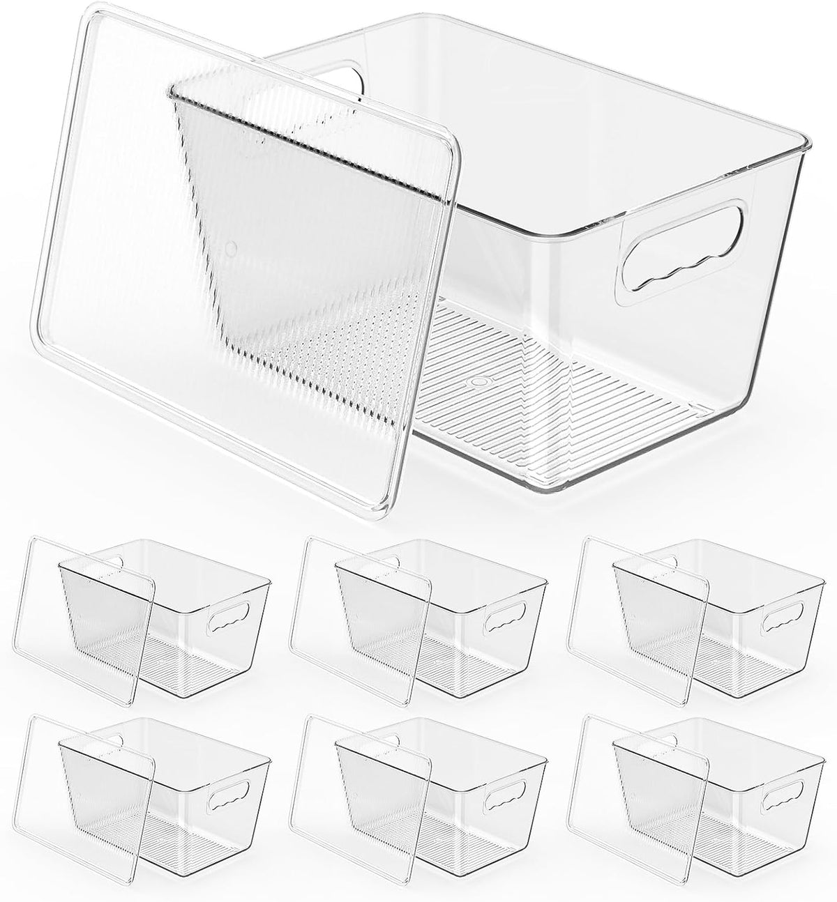 Clear Stackable Storage Bins, Pantry Organizers & Storage Containers, Cabinet Organizer, Home