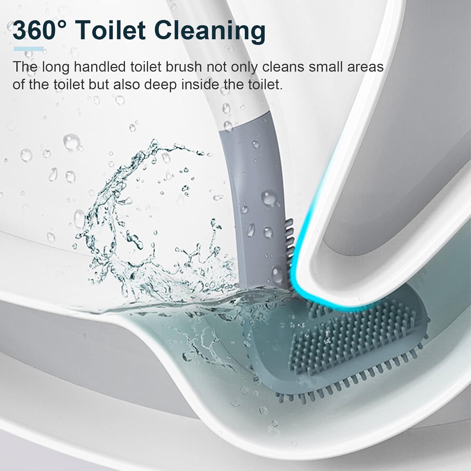 3 Pack Golf Toilet Brush, Flexible Long Handled Toilet Cleaning Brush, 360° No Dead Space Deep