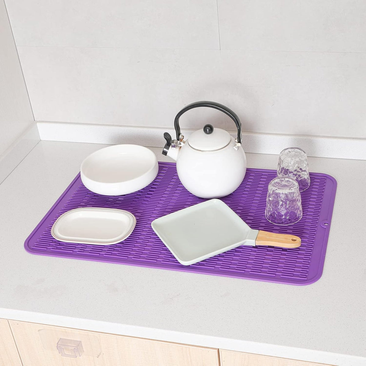 Silicone Dish Drying Mat for Multiple Usage,Easy clean,Eco-friendly,Heat-resistant Silicone Mat for
