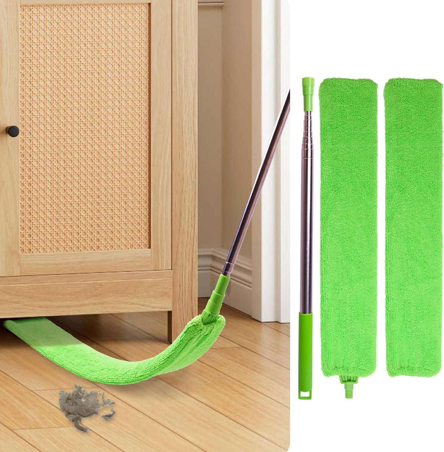 Retractable Gap Dust Cleaner Under Appliance Cleaning Tool, Bafezoze Flat Duster for Under