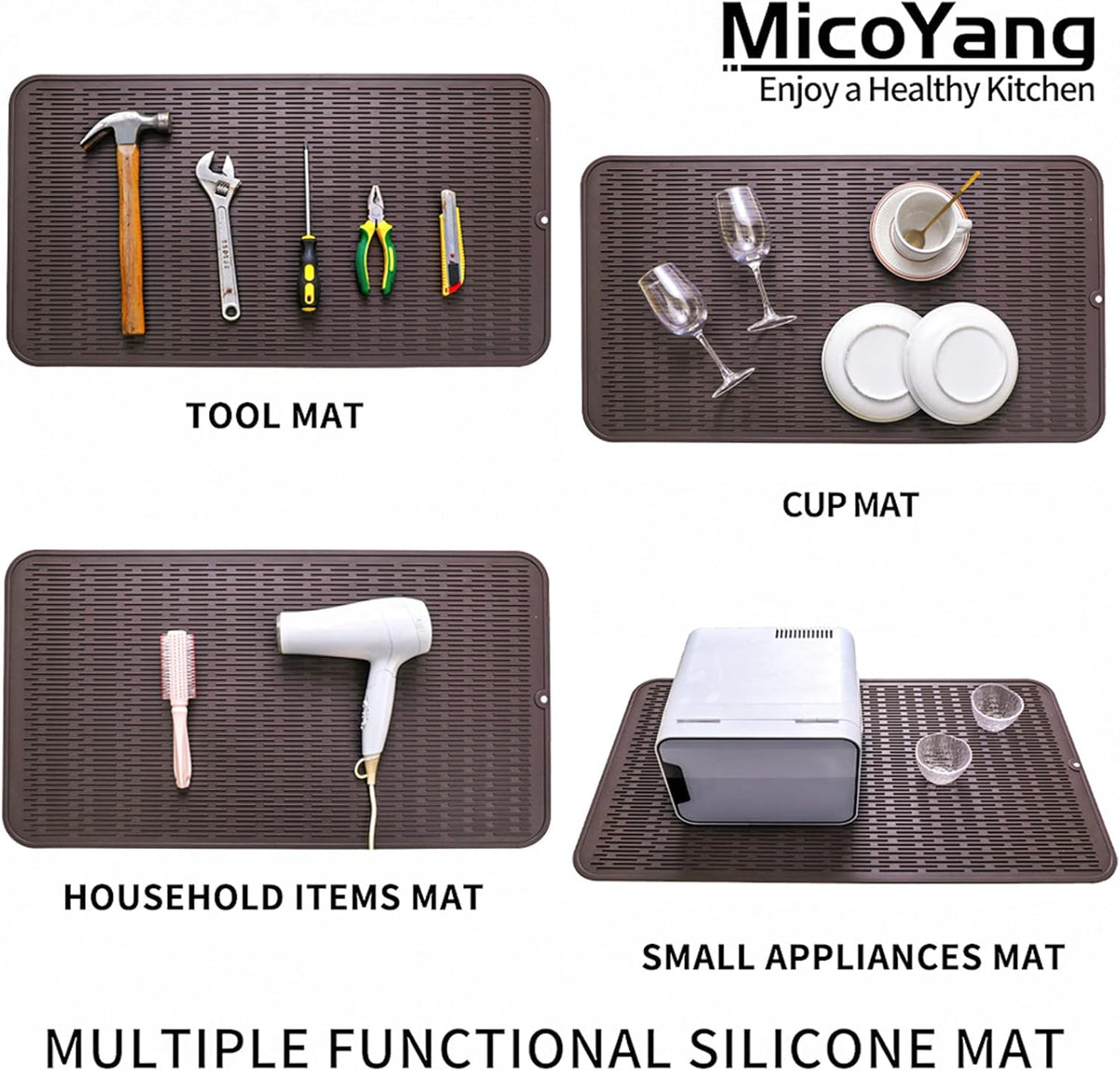 Silicone Dish Drying Mat for Multiple Usage,Easy clean,Eco-friendly,Heat-resistant Silicone Mat for