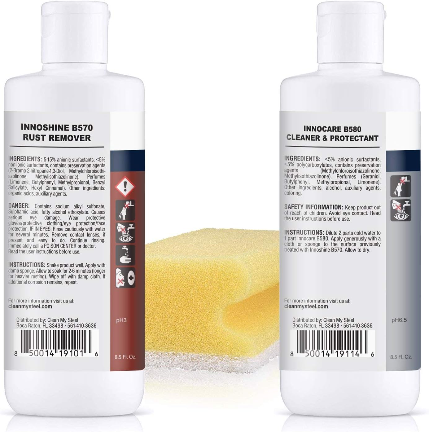 CLEAN MY STEEL Stainless Steel Rust Stain Remover & Cleaner Kit, NSF Safe for Food Areas. Includes