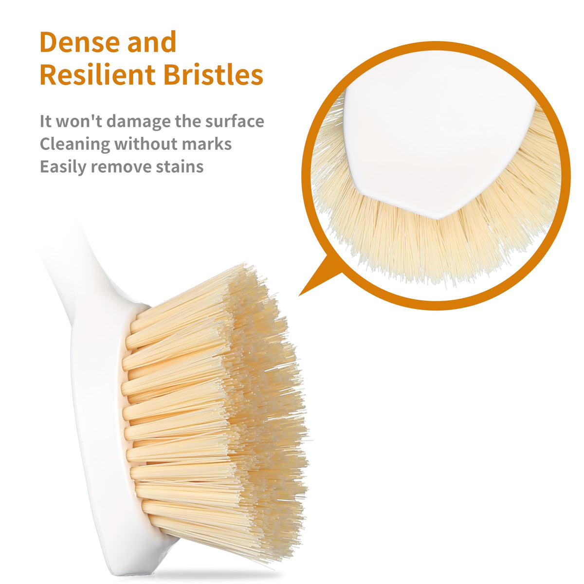 2 Pack Kitchen Dish Brush Bamboo Handle Dish Scrubber Built-in Scraper