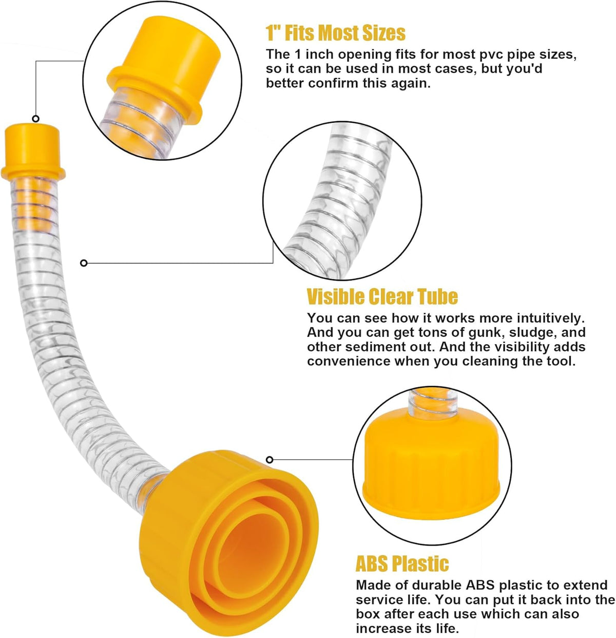 Wet Vac Attachment A/C Drain Lines Cleaner Tool, AC Drain Line Vacuum Adapter to Unclog and