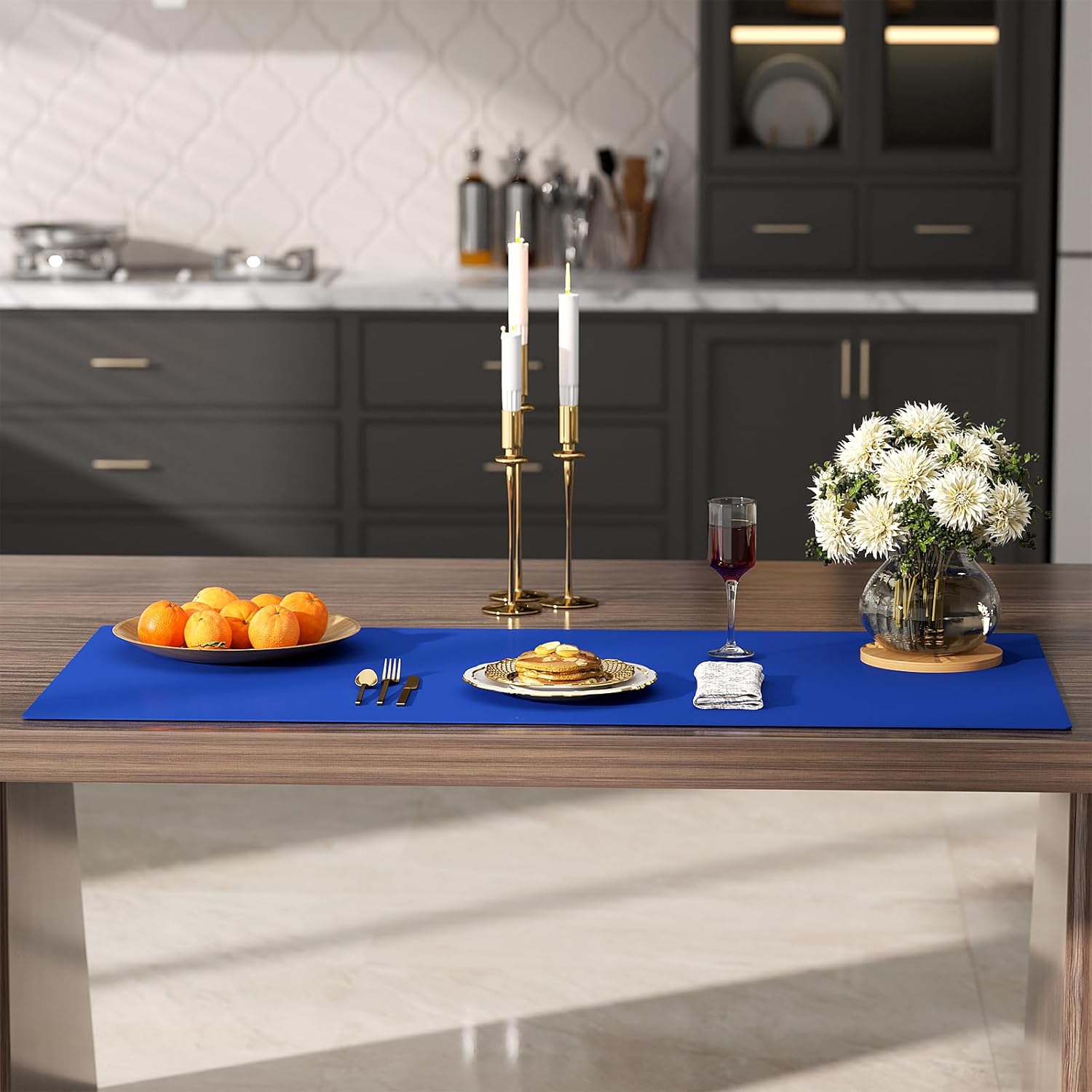 Quality Silicone Table Mat 47x24 Inch - High Heat Resistant (Lab Tested 482°F), Non-Slip