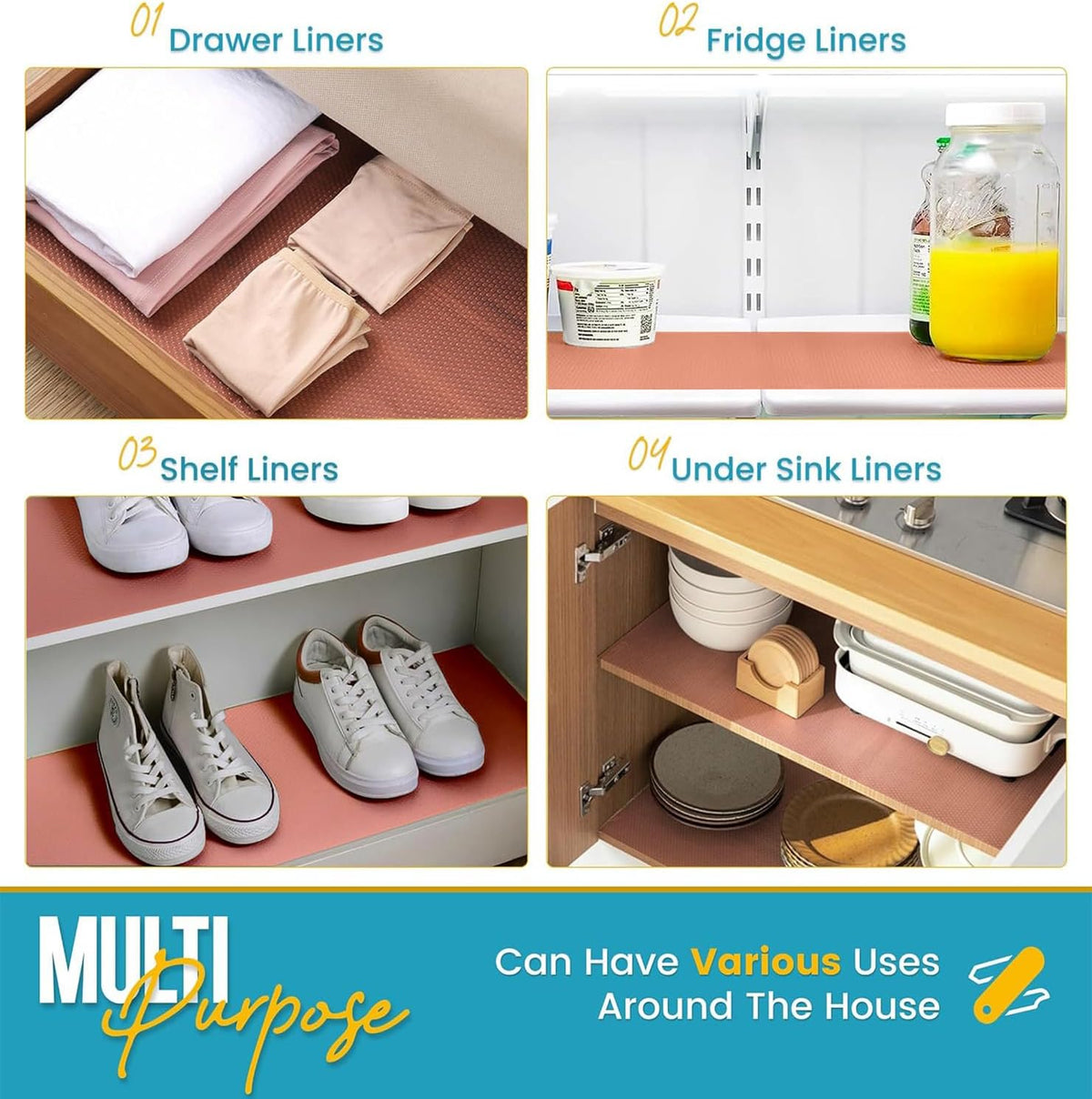 Refrigerator Liners for Shelves by Linda’s Essentials - Easy to Clean Fridge Liner with Spill