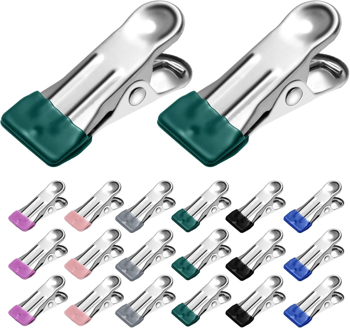 36 Pack Heavy Duty Clothes Pins, 2.17-Inch Stainless Steel Chip Clips, Multipurpose Laundry, Towel