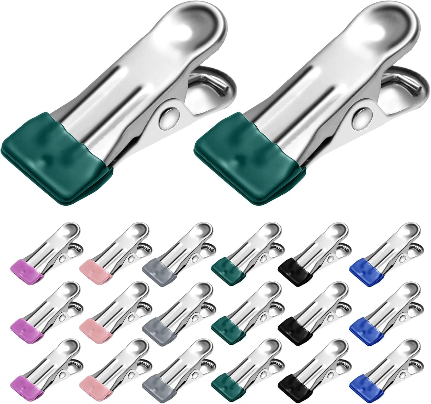 36 Pack Heavy Duty Clothes Pins, 2.17-Inch Stainless Steel Chip Clips, Multipurpose Laundry, Towel