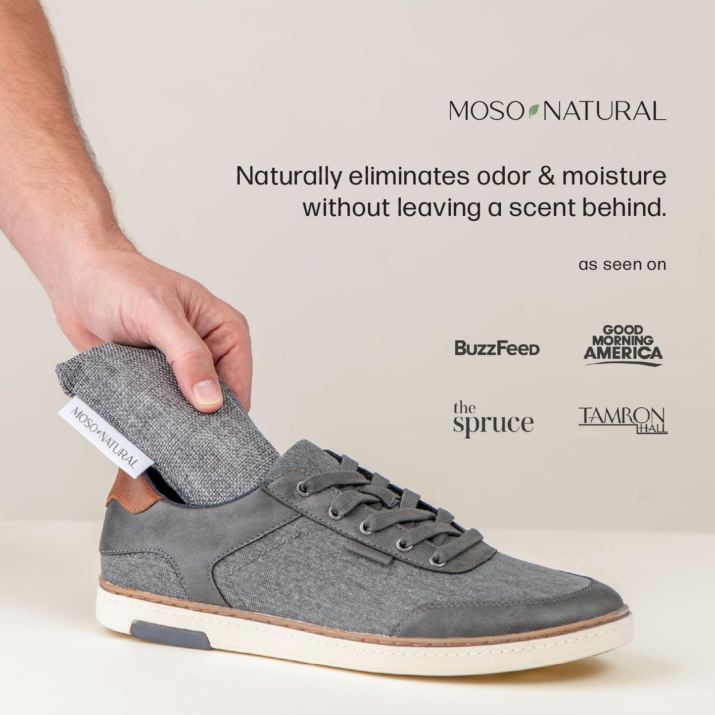 Moso Natural Shoe Deodorizer Inserts, Charcoal Odor Absorber for Shoes, Gym Bag & Boot Deodorizer