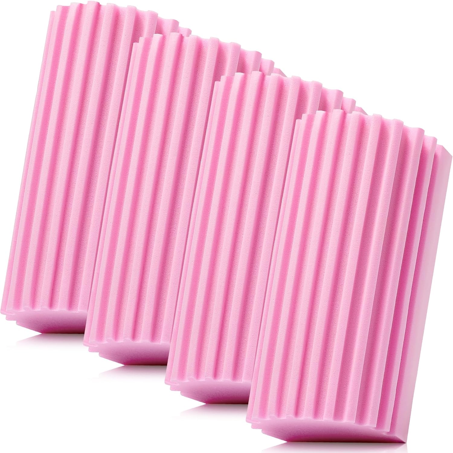 4 Pack Damp Dusting Sponge Duster, Pink Dust Cleaning Sponge, Reusable Household Cleaning Sponge