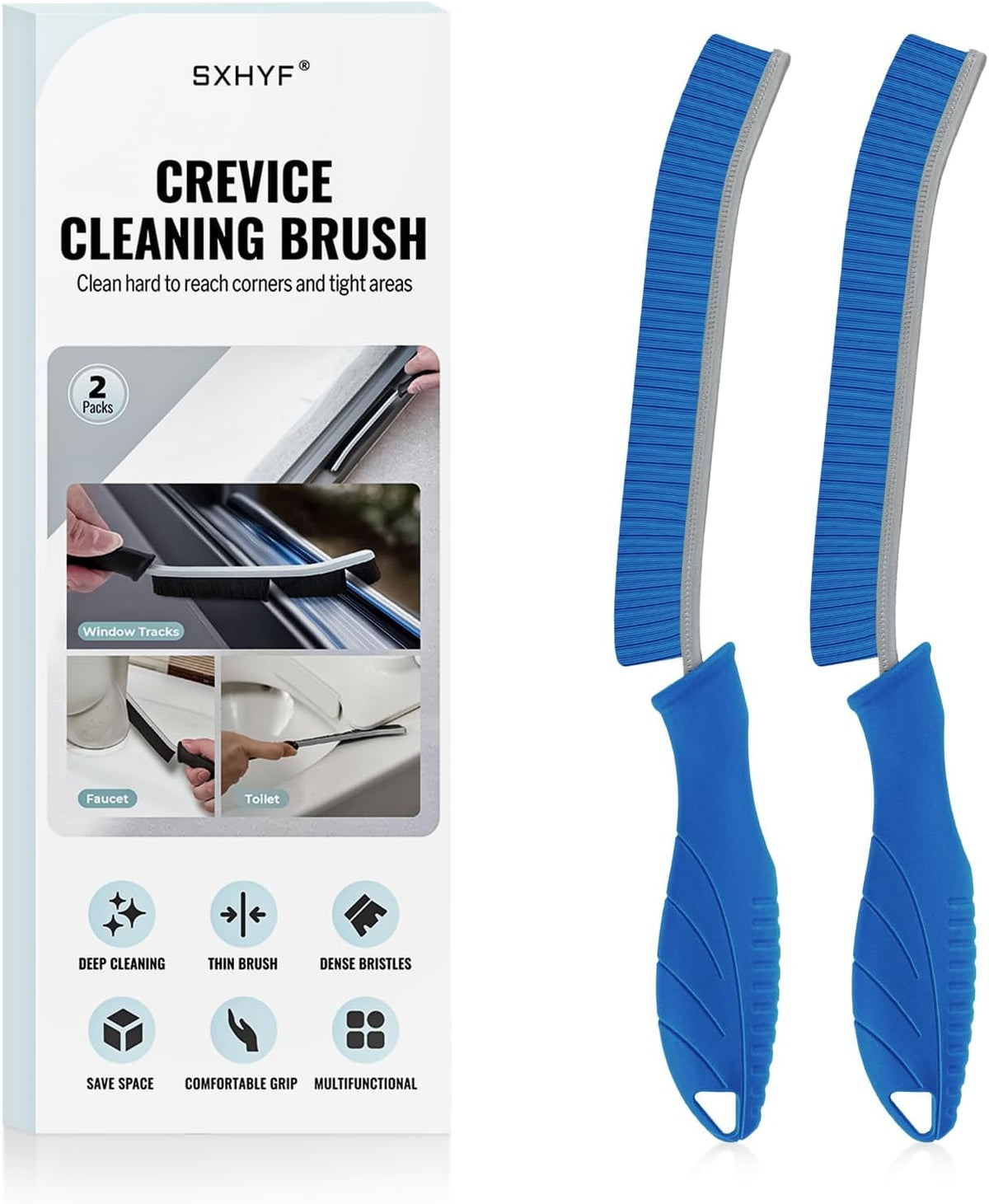 SXhyf Cleaning Brush - Hard Bristle Crevice Cleaning Brush, Multifunctional Gap Scrub Brush