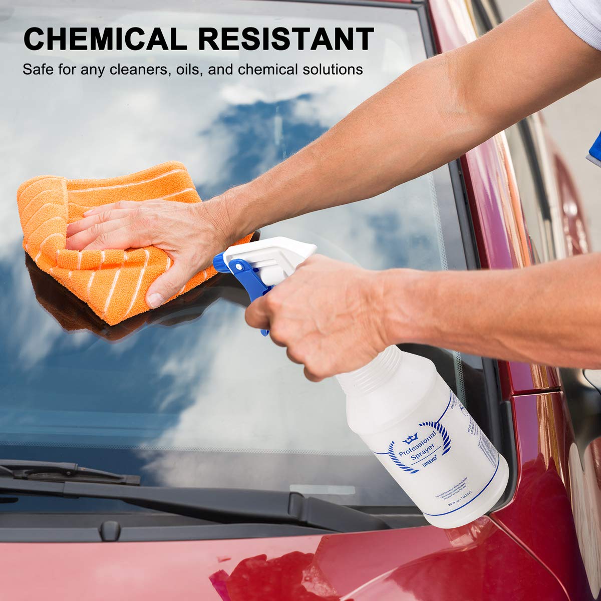 Plastic Spray Bottle 2 Pack, 32 Oz, All-Purpose Heavy Duty Spraying Bottles Leak Proof Mist Empty