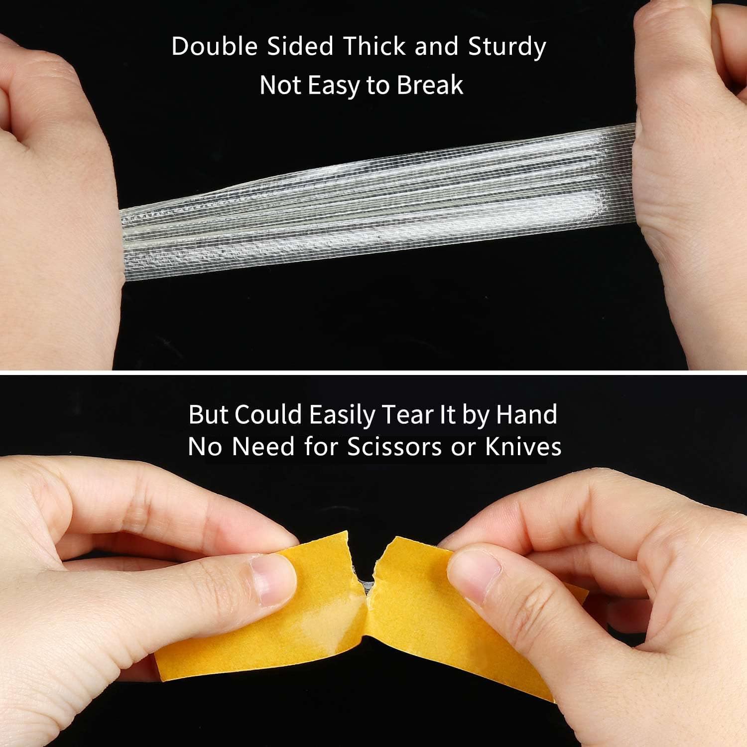 4Pack Double Sided Tape Heavy Duty, 2in x 66FT (264FT Total), Super Sticky Resistente Clear Tape