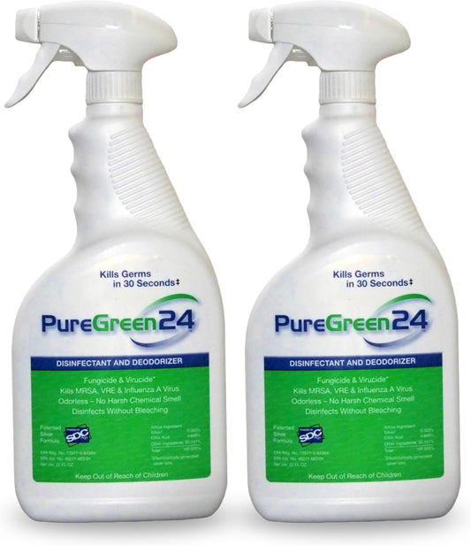 PureGreen24 Safe & Effective Disinfectant. Kills Deadly Germs including RSV COVID-19 Norovirus MRSA