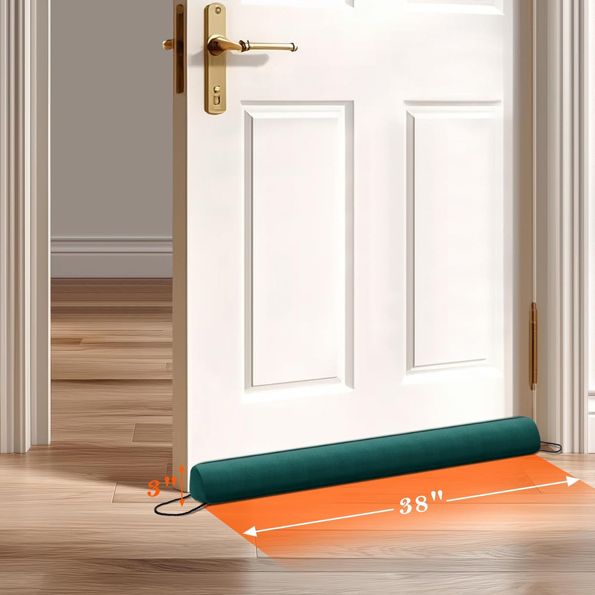 Sunolga 38" Door Draft Stopper Blocks Hot and Cold Air with Removable Washable Cover for Gaps Up to