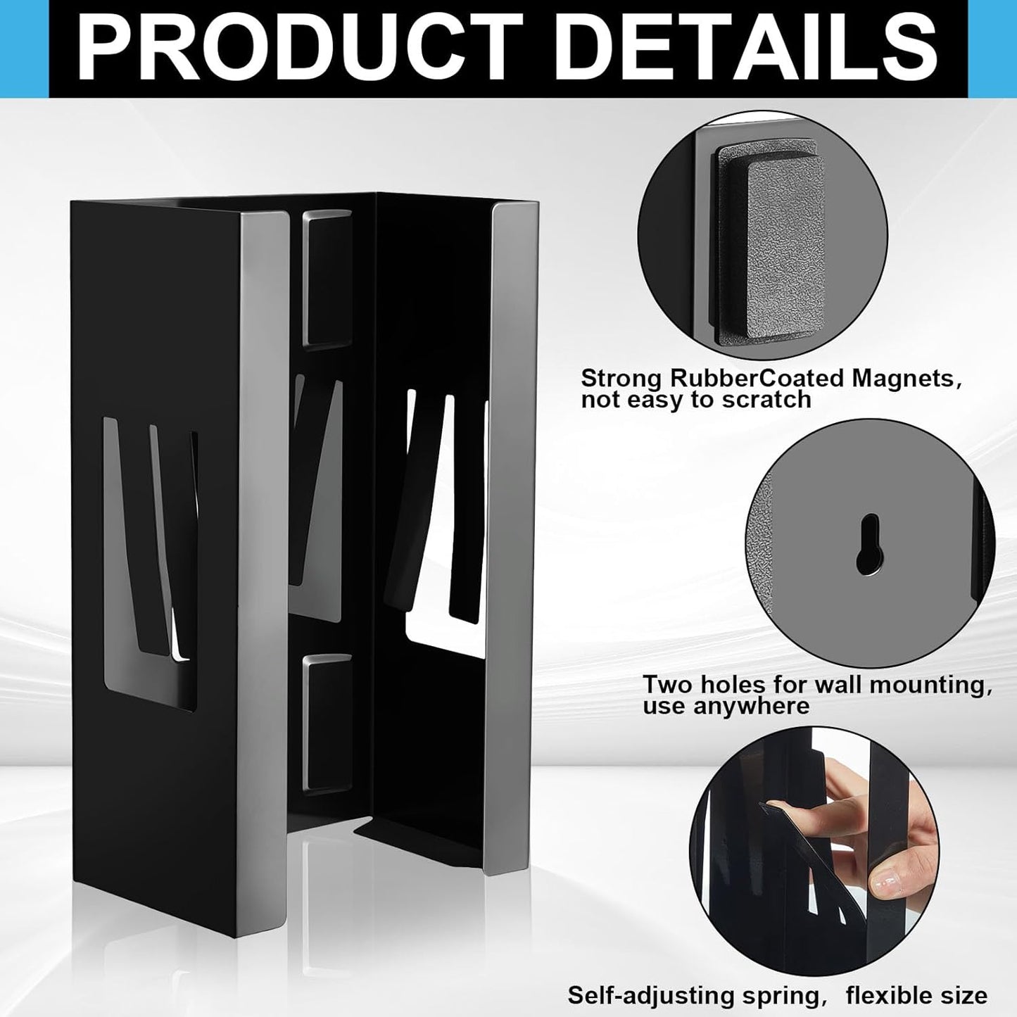 Lounsweer 2 Pcs Magnetic Glove Dispenser Holders Wall Mount Boxes of Gloves Commercial Quality