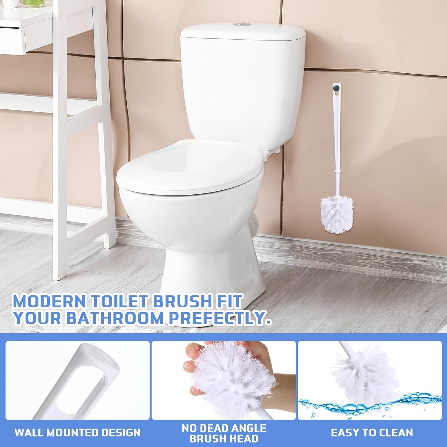 Mimorou 25 Pcs White Toilet Brush, Bathroom Toilet Bowl Brush, Soft Bristle Long Handle Plastic