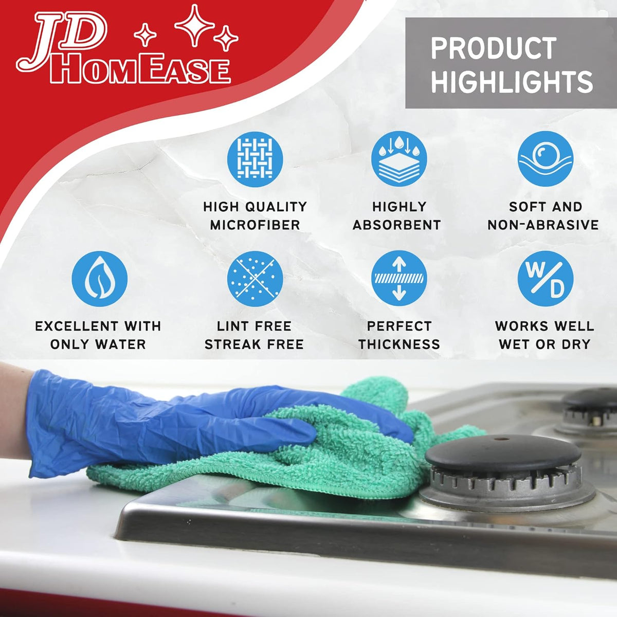 Microfiber Cleaning Cloths,48 Pack, 16"x16", All-Purpose, Softer, Highly Absorbent, Lint-Free
