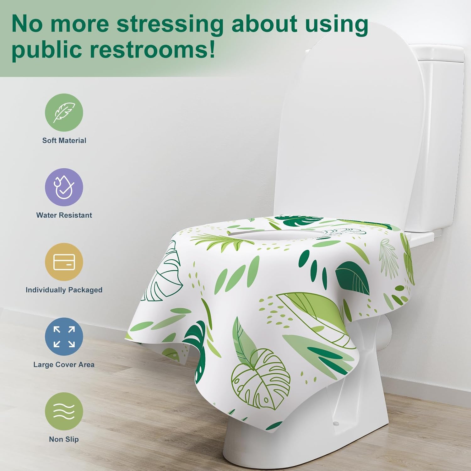 30 Pack Toilet Seat Covers Disposable, Kids, and Adults, Individually Wrapped for Travel, Large