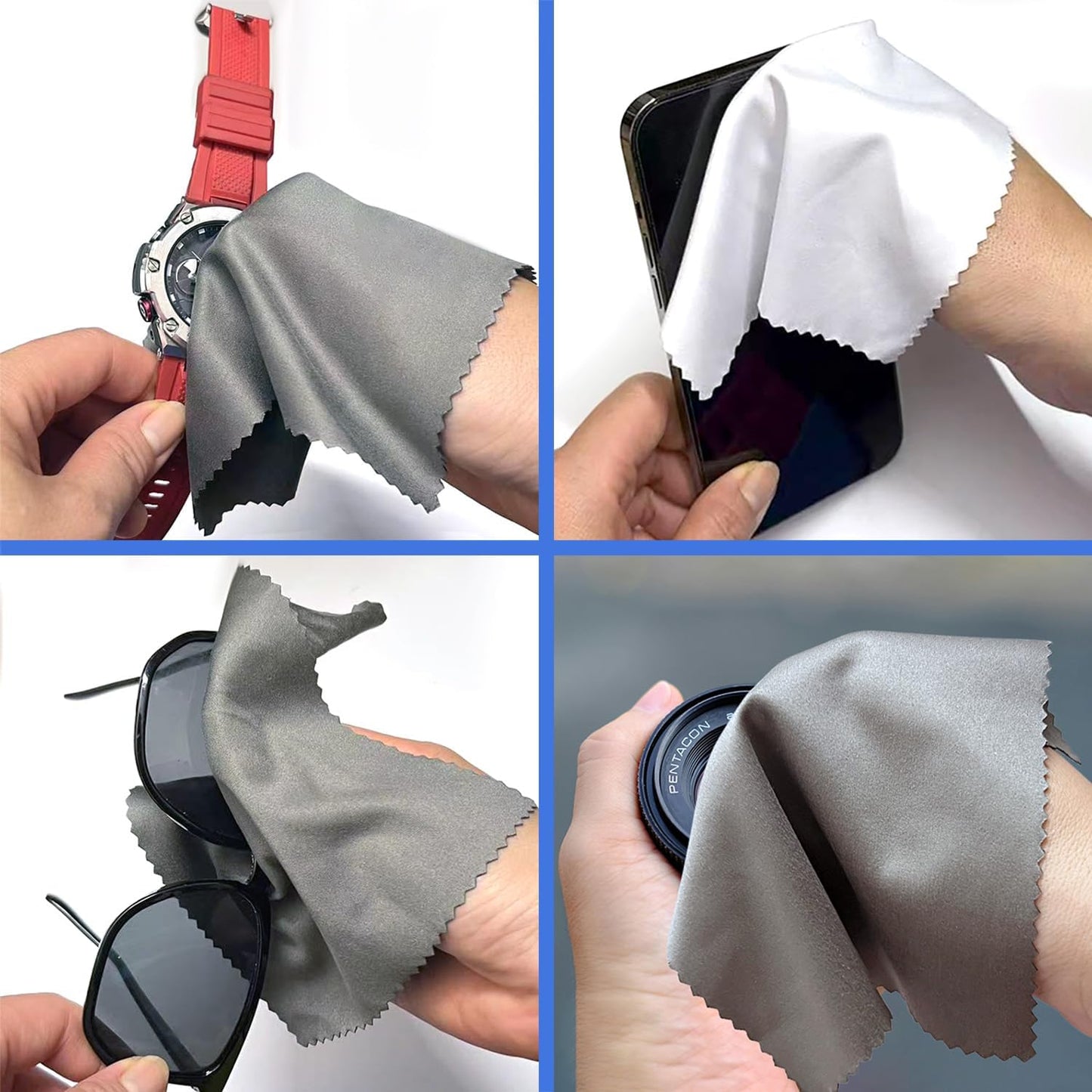 Microfiber Cleaning Cloths (30 Pack), 6x7 Inch – Soft Lens & Glasses Cleaning Cloth for Eyeglasses