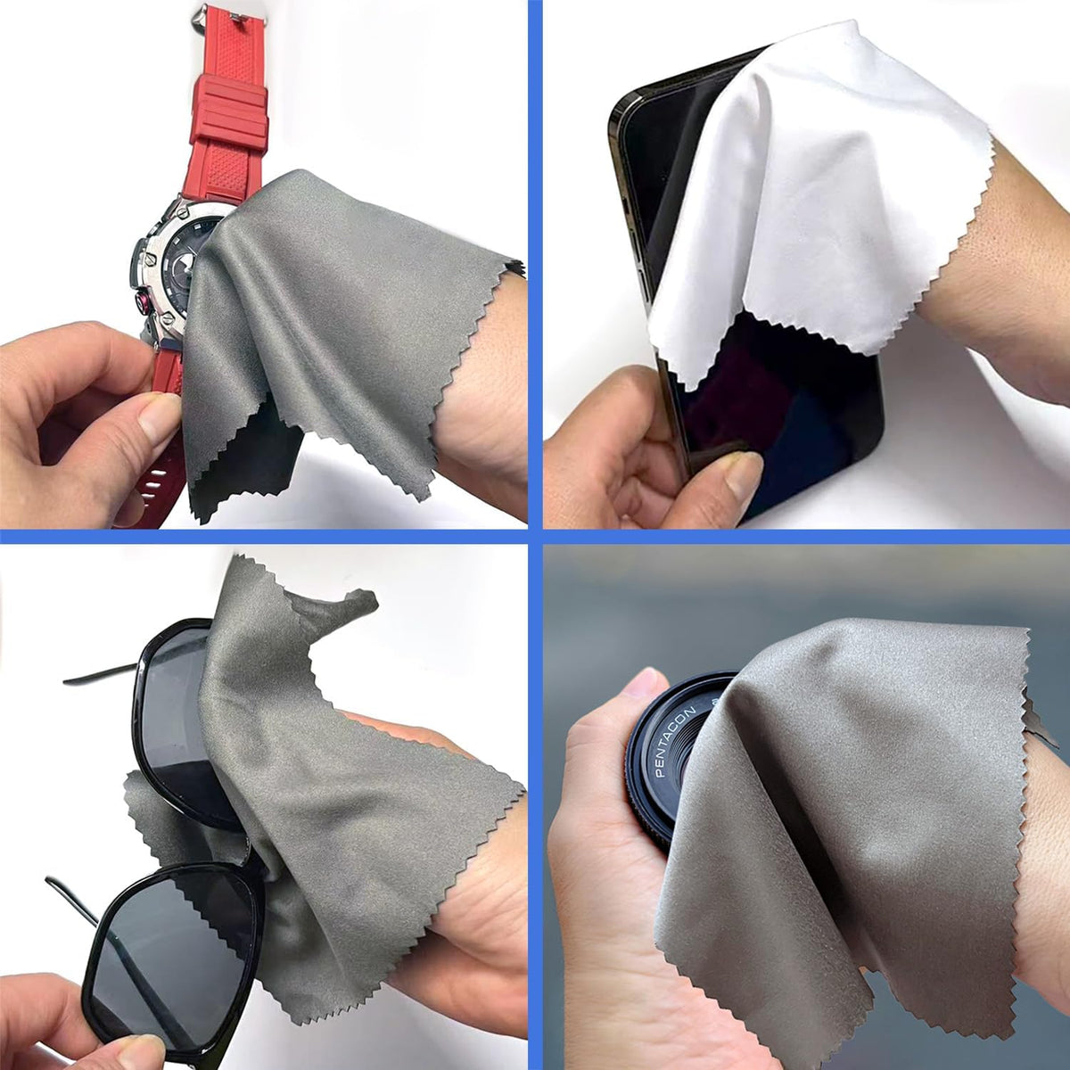 Microfiber Cleaning Cloths (30 Pack), 6x7 Inch – Soft Lens & Glasses Cleaning Cloth for Eyeglasses