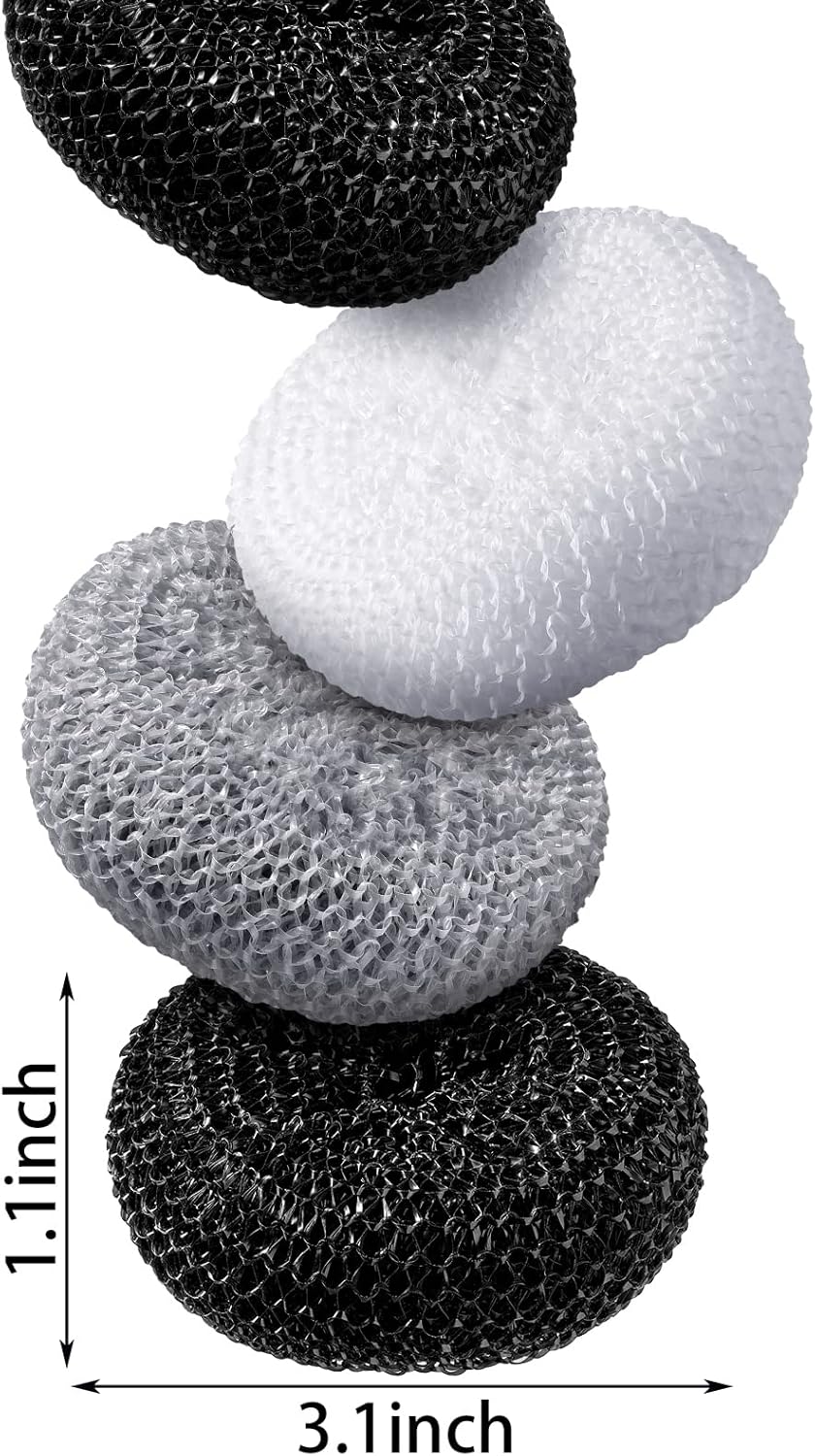 Blulu Plastic Dish Scrubbers for Dishes Pot Round Nylon Pad, Mesh Scouring Non Scratch Pads(Simple