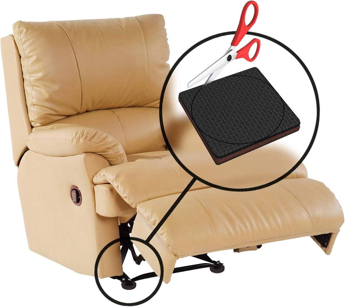 GorillaPads Non-Slip Furniture Pads/Grippers, Rubber Floor Protectors for Under Furniture, Black