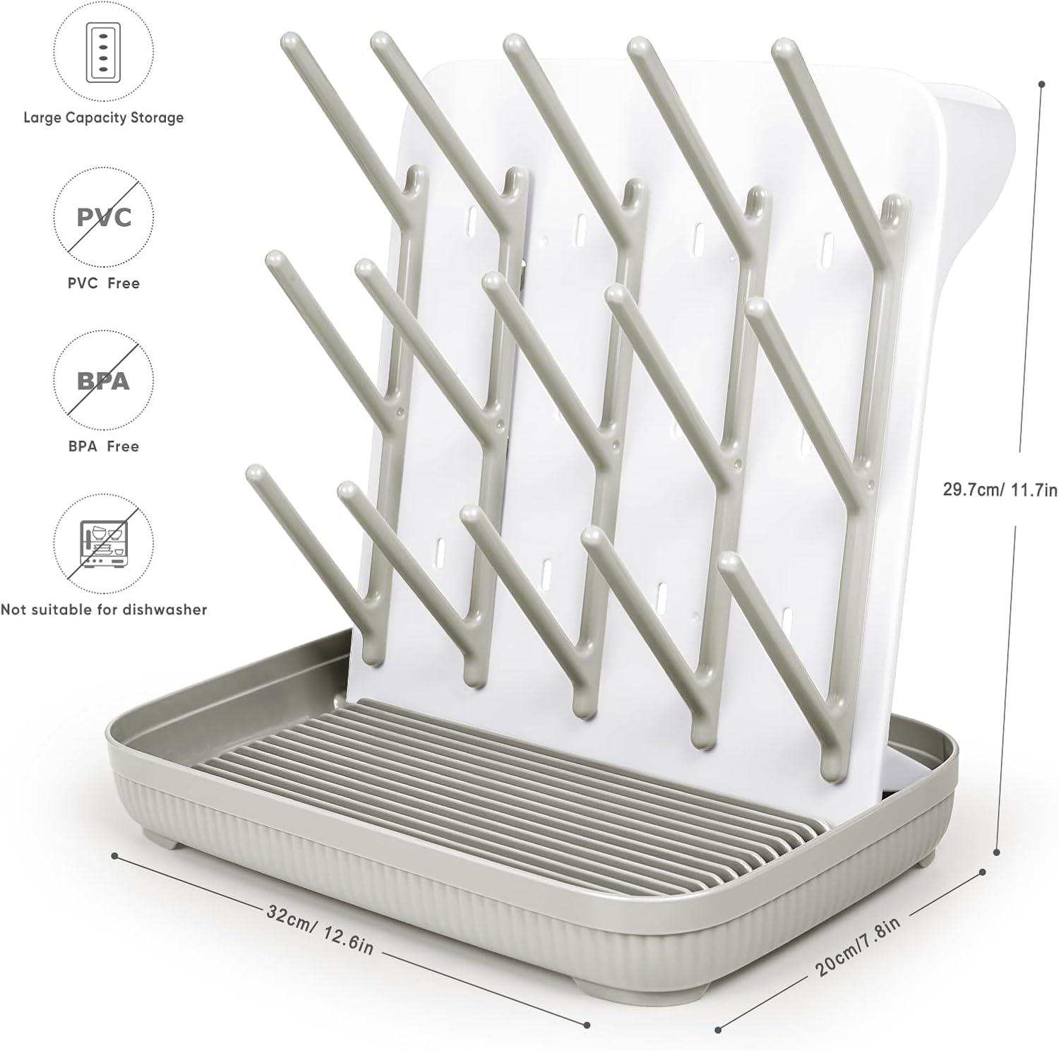 Termichy Baby Bottle Drying Rack: Large Vertical Bottle Dryer Rack Holder - Space Saving Standing