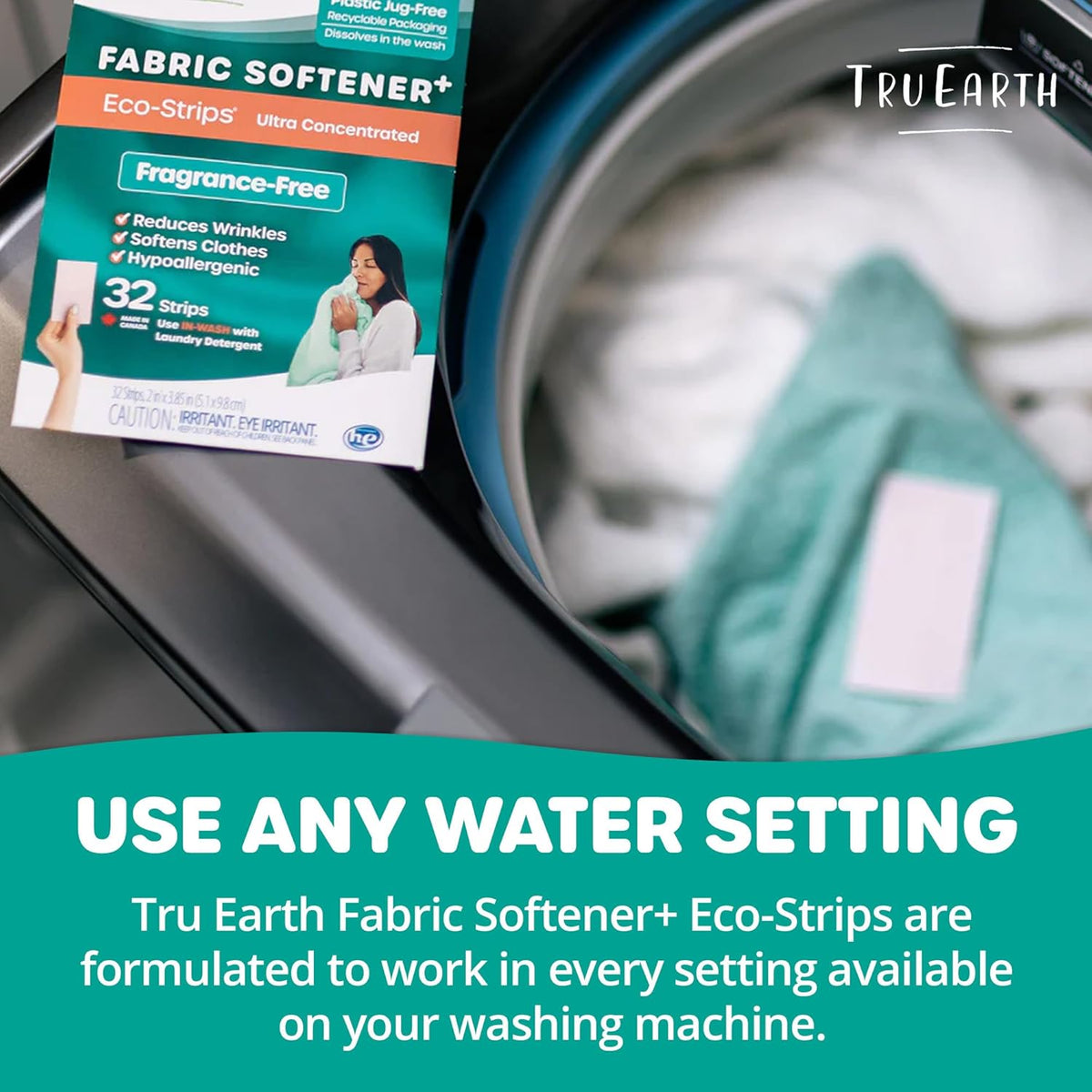 Tru Earth Fabric Softener Strips for Washing Machine, Alternative to Fabric Softener Liquid and