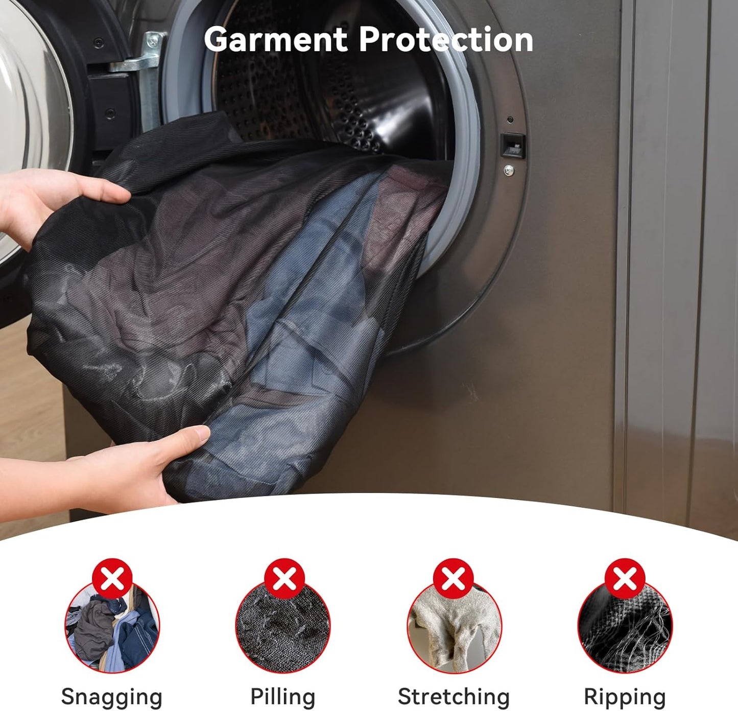 OTraki 2pcs Ex Large Mesh Laundry Bags 36x43 Inch Fine Mesh Washing Bag Drawstring Dirty Clothes