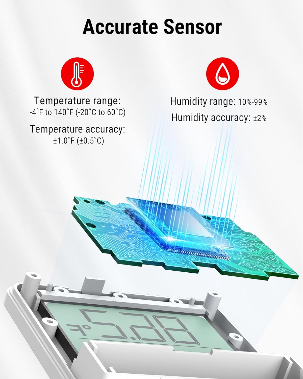 ThermoPro TP357 Digital Hygrometer Indoor Thermometer of 260FT, Bluetooth Thermometer Humidity