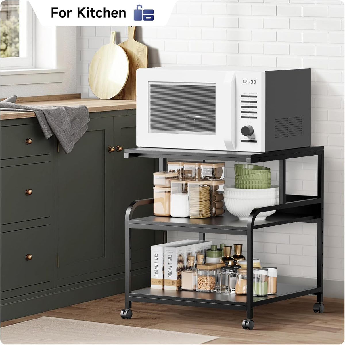 Printer Stand, 24''×24''×29'' Large Printer Table for Home Office with Locking Casters, Heavy Duty