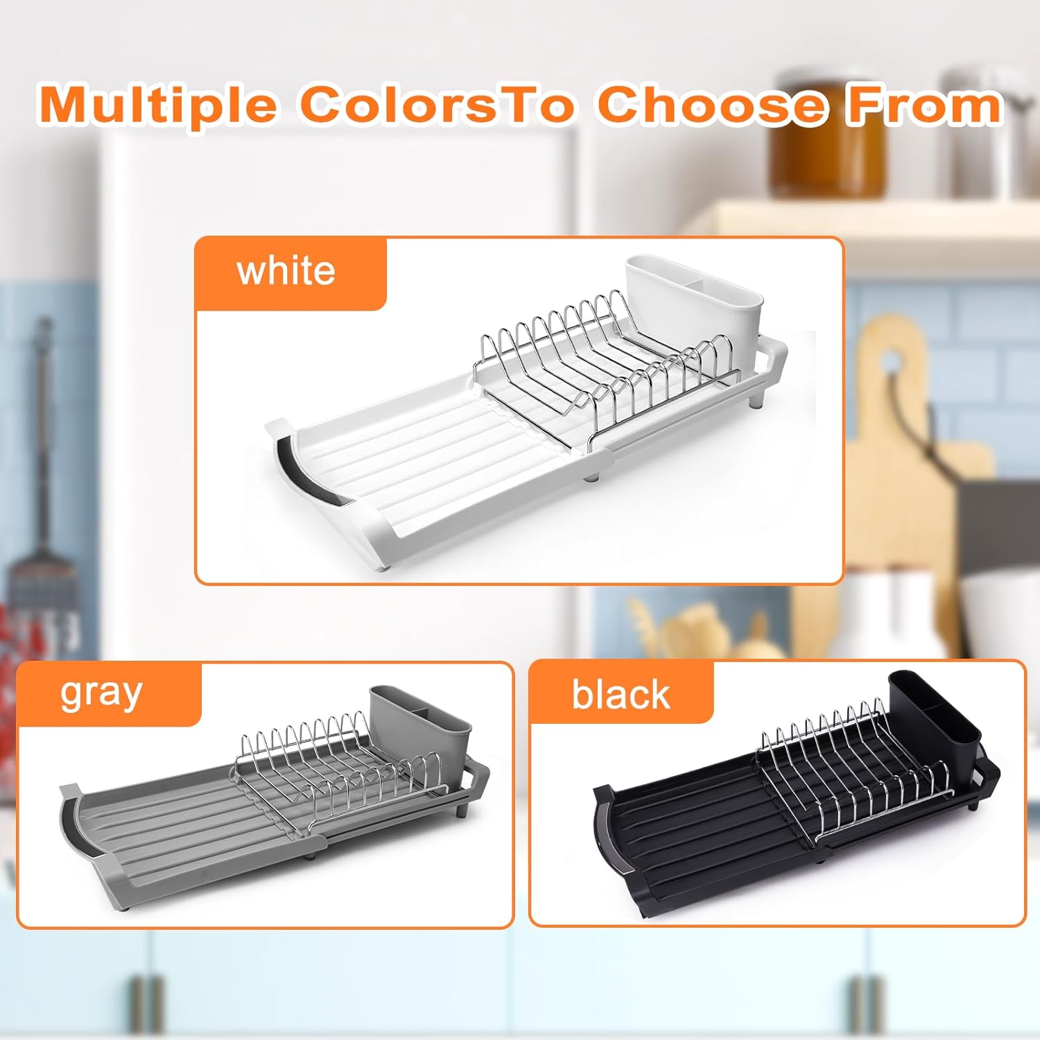 Dish Drying Rack Compact Expandable - A Space-Saving, Stainless Steel, Rust-Resistant Dish Drainer