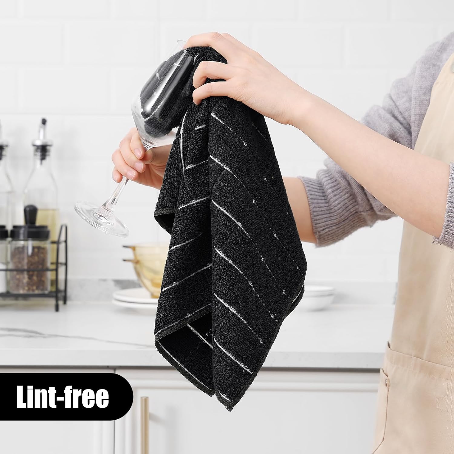 Homaxy Microfiber Kitchen Towels and Dishcloths Set, 12 Pack Soft and Absorbent Dish Hand Towels