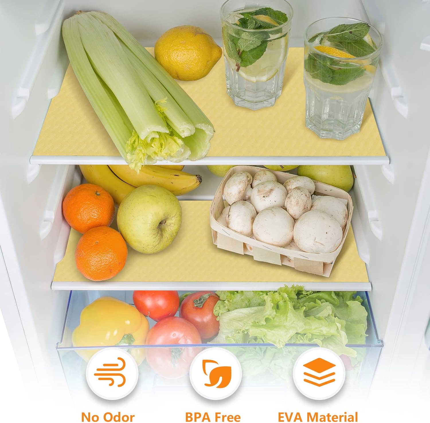 Shelf Liners for Kitchen Cabinets Refrigerator Liners Waterproof & Oil-Proof Kitchen Cupboard Liner