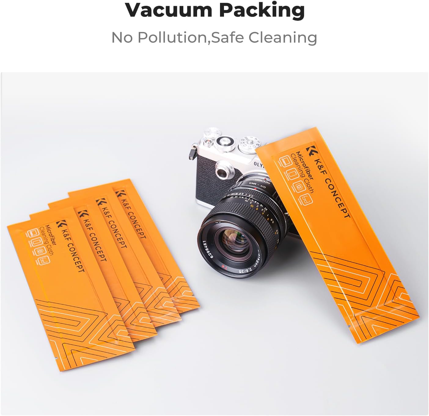 K&F CONCEPT 80 Pack Microfiber Cleaning Cloths for Glasses, 6''x6'' Individually Wrapped Lens