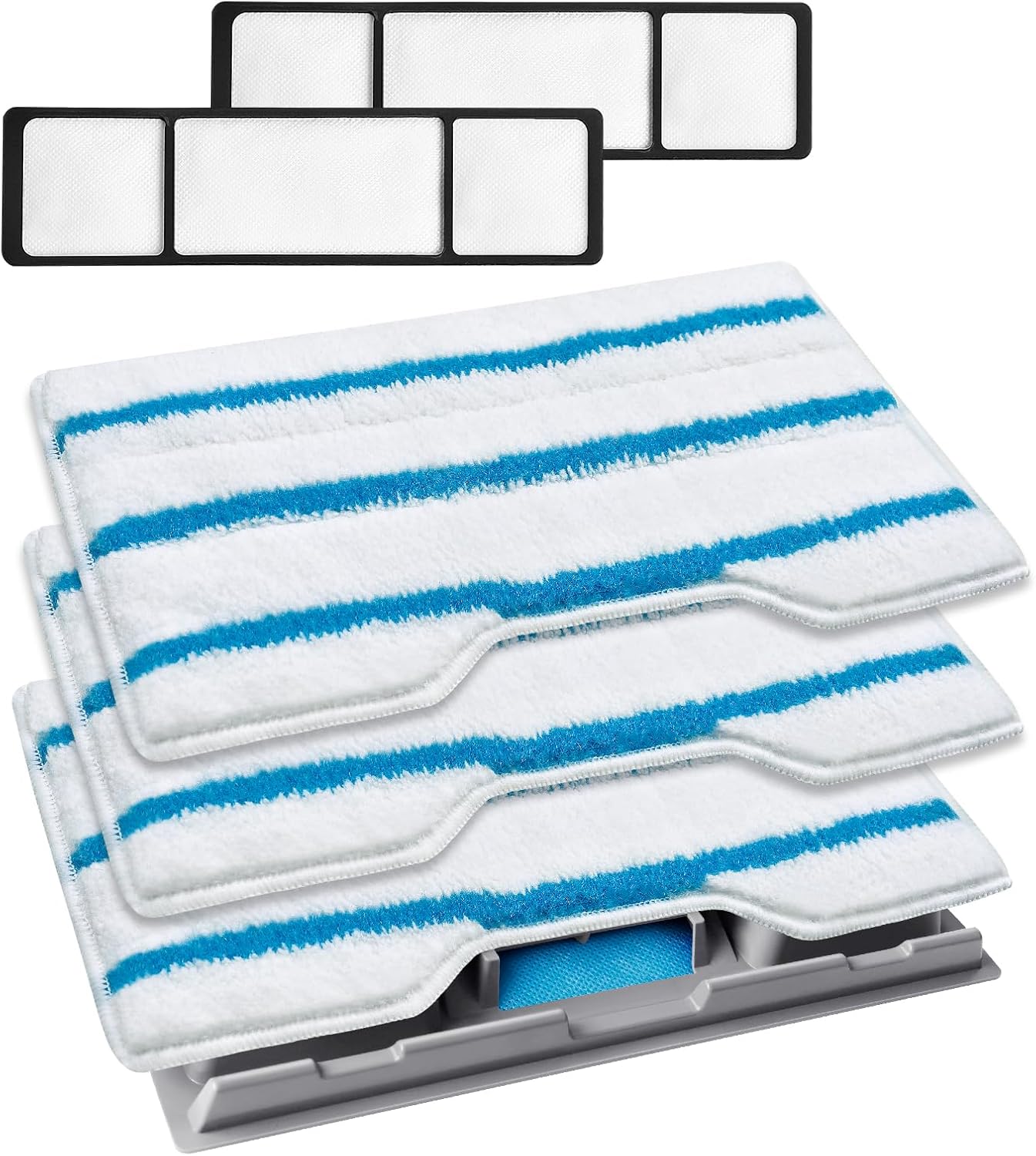 KEEPOW Reusable Mop Replacement Pads, Mop Pads Refills Compatible with Shark Vac Mop VM252 VM200