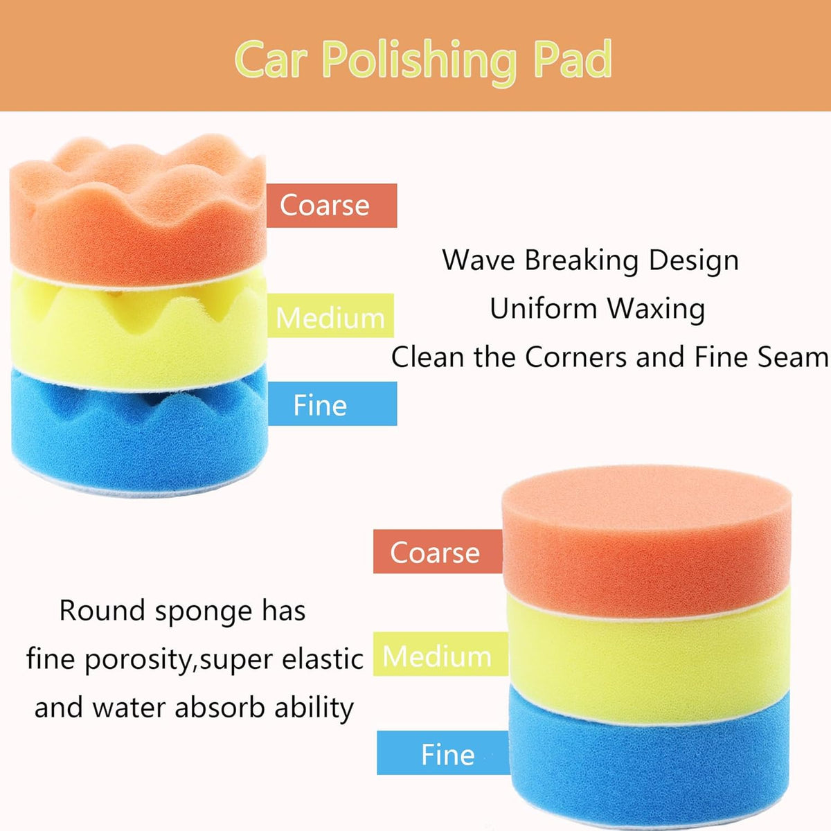 74PCS 3Inch Car Headlight Restoration and Polishing Kit, Sanding Discs with 1/4" and M10 Backing