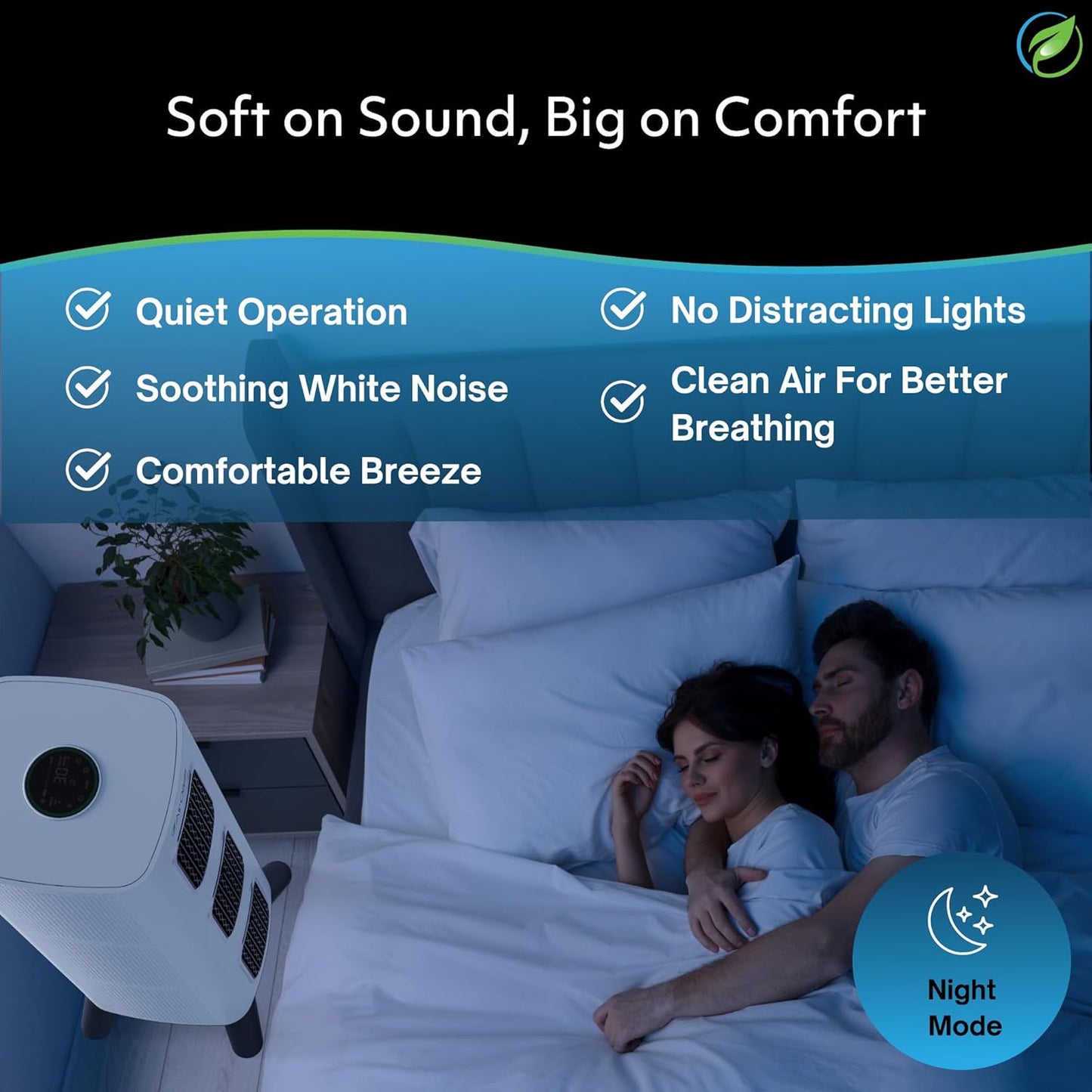 Air Oasis iAdaptAir 2.0 H13 HEPA Filter Air Purifier Reduces 99% of Viruses, Mold, Dust, Smoke