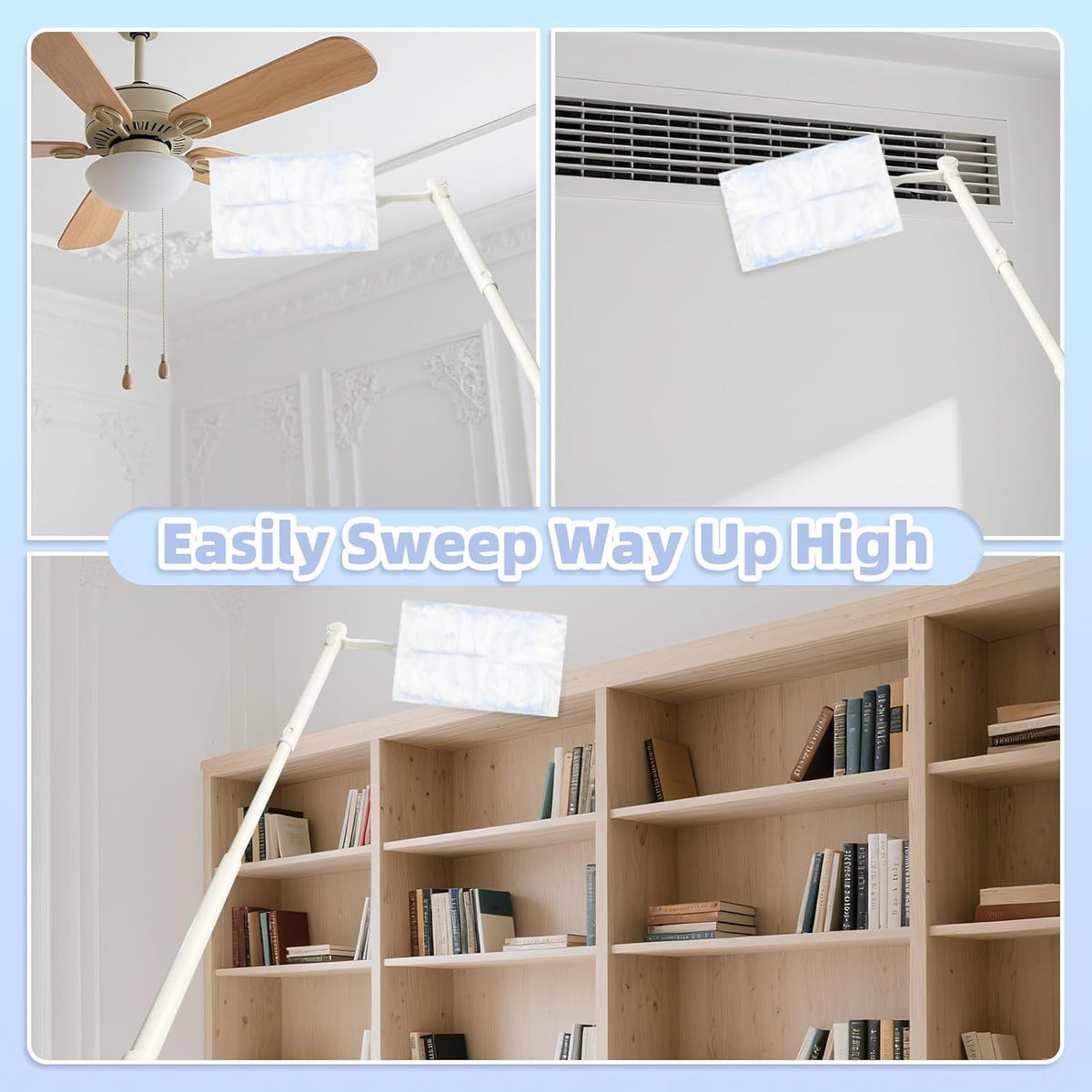 52 Count Disposable Duster Refills for Cleaning, 180° Dusters Refills Compatible with Swiffer