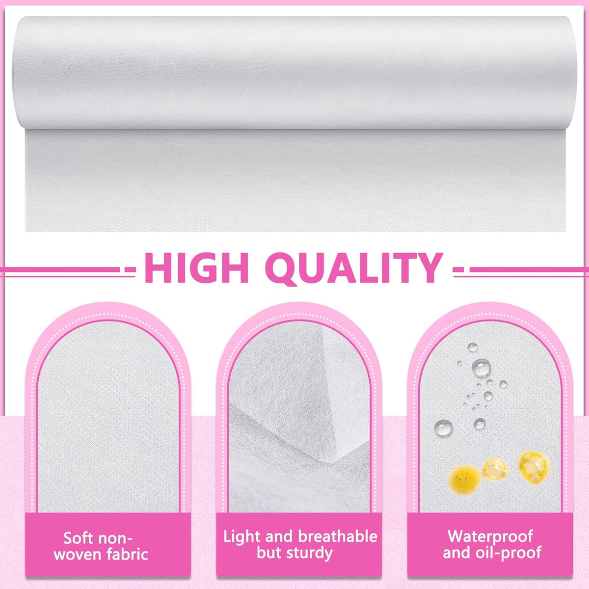 Tudomro 2 Roll Disposable Non Woven Bed Sheets 24 x 71 Inch Massage Table Paper Covers Non Woven