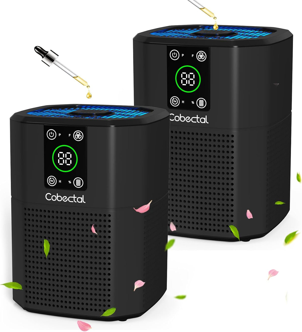 2 Pack Air Purifier for Bedroom Home, Cobectal Room Air Cleaner with 3-in-1 Filter, Aroma Function
