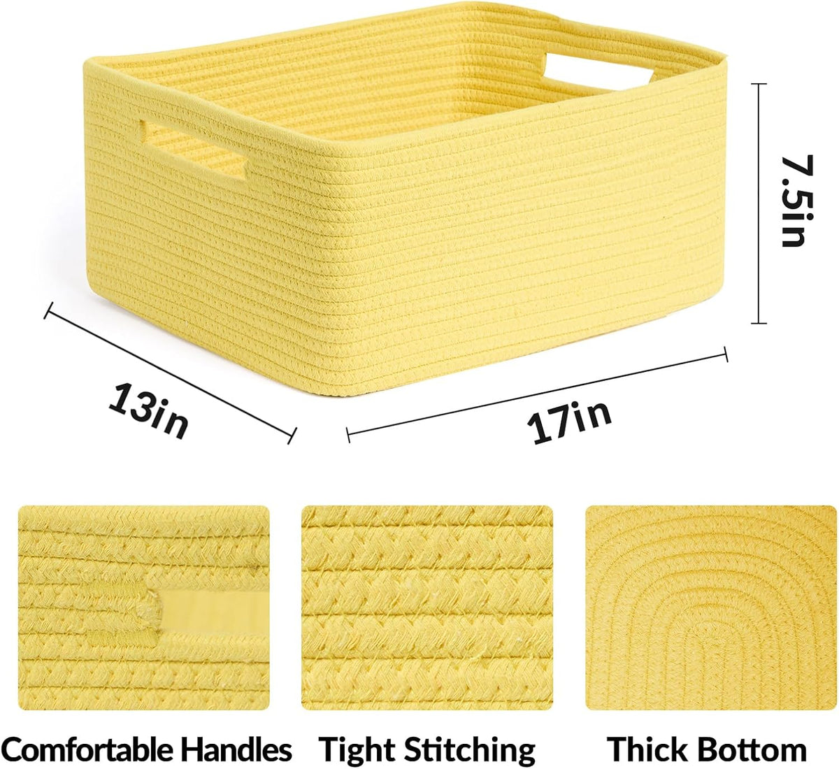 Large Storage Baskets for Shelves, Closet Organizers Bins for Clothes Blanket Towels, Baby Nursery