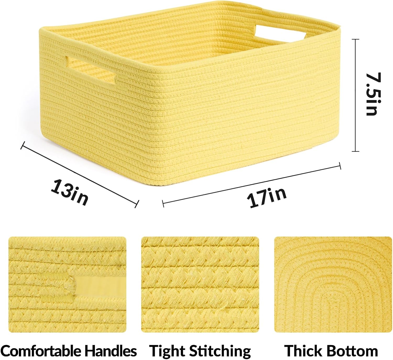 Large Storage Baskets for Shelves, Closet Organizers Bins for Clothes Blanket Towels, Baby Nursery