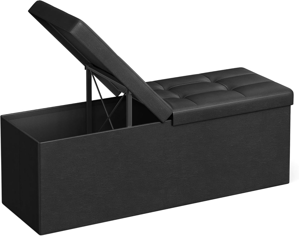SONGMICS MAZIE Collection - 43 Inches Storage Ottoman Bench with Flipping Lid, Storage Chest with