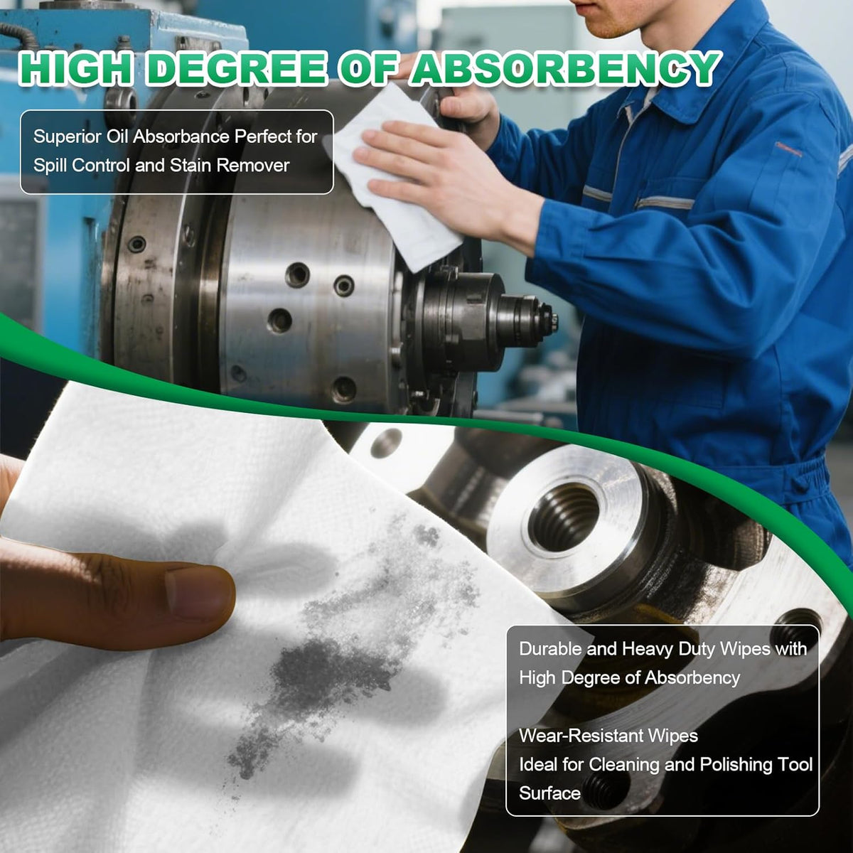 Cleanroom Wipes 9"x9" (300 Pcs, Cellulose/Polyester Blend, Grade B, 56GSM) Lint Free Wipes for