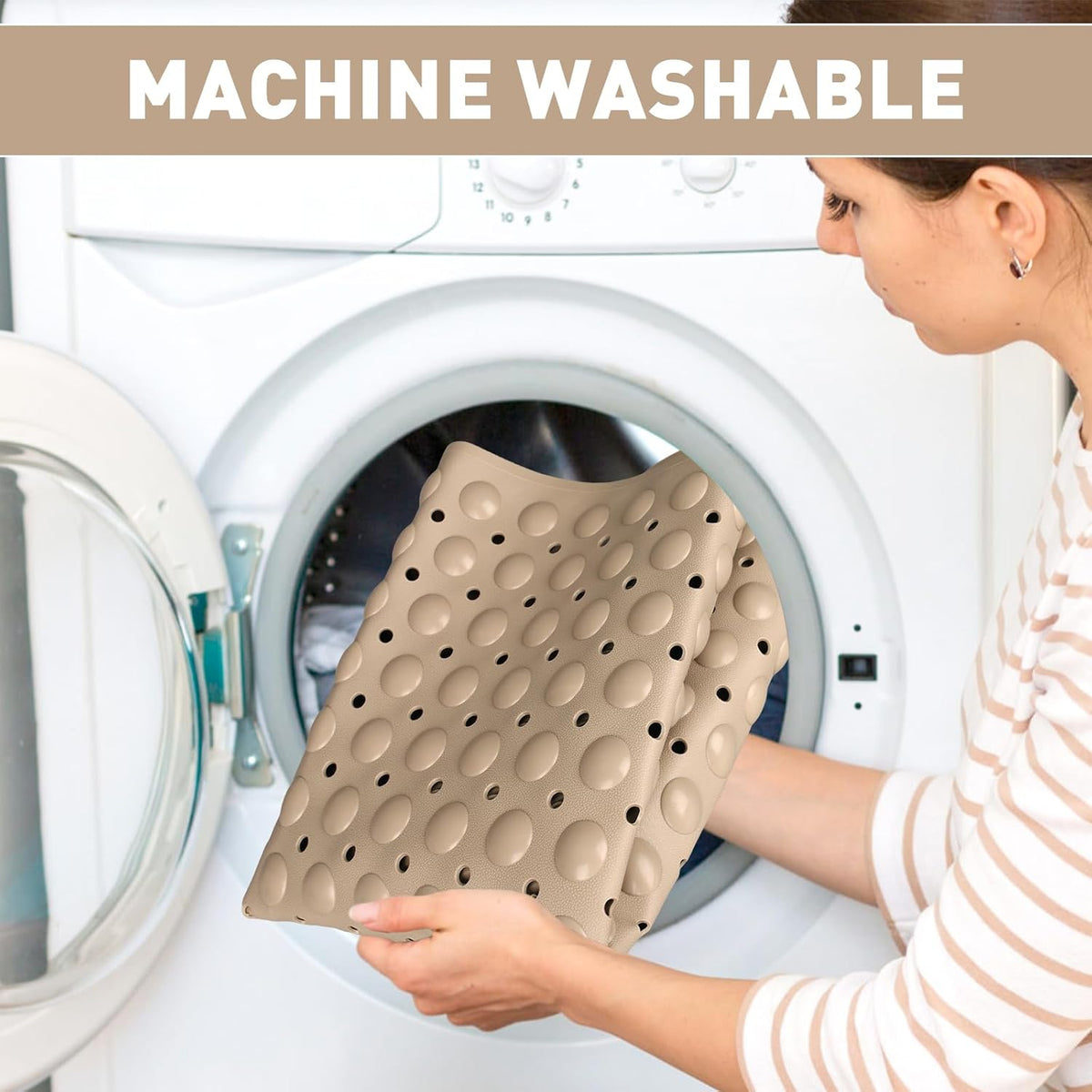 Shower Mat Non Slip: 47.2 x 31.5 Inch Extra Large TPE Shower Mats for Inside Shower - Anti Slip