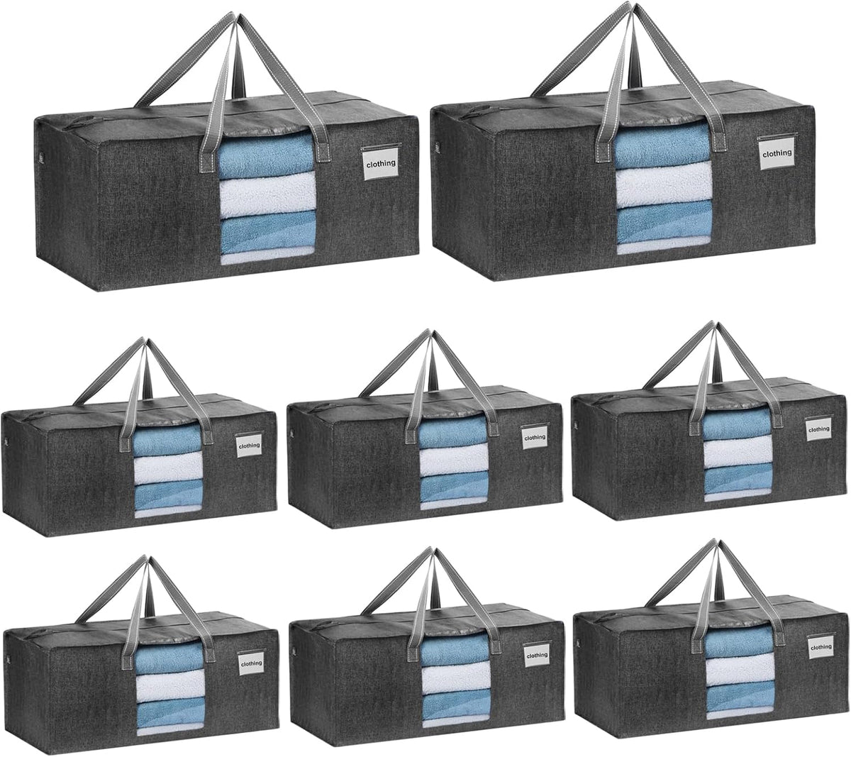VENO 8 Pack Moving Bags Extra Large Storage Bags for College Move-In, Heavy-Duty Storage Totes